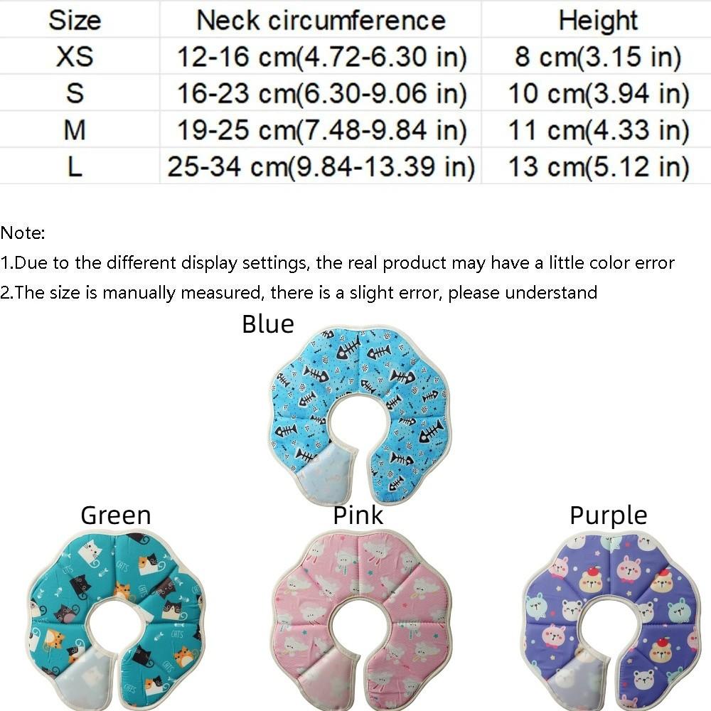 Adjustable Cartoon Printed Cat Cone Collar Breathable Soft Pet Elizabethan Collar Waterproof Cat Recovery Collar Pet Grooming