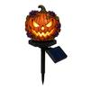Halloween Party Accessory Solar Pumpkin Garden Stake Light, Waterproof Resin LED Jack O Lantern Lantern, Spooky Yard Lighting for Outdoor