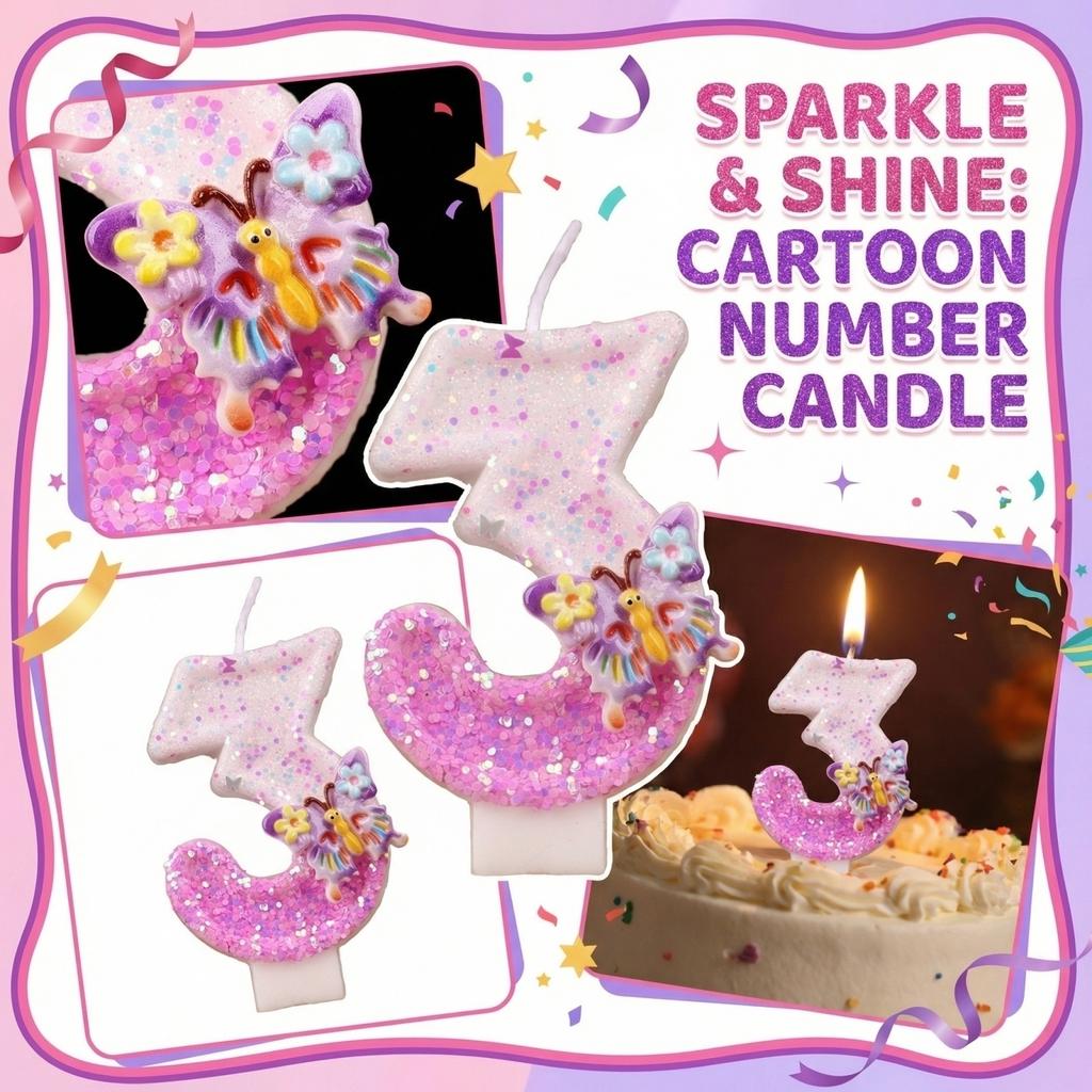 Fashion Cartoon Creative Birthday Candles Party Digital Candles