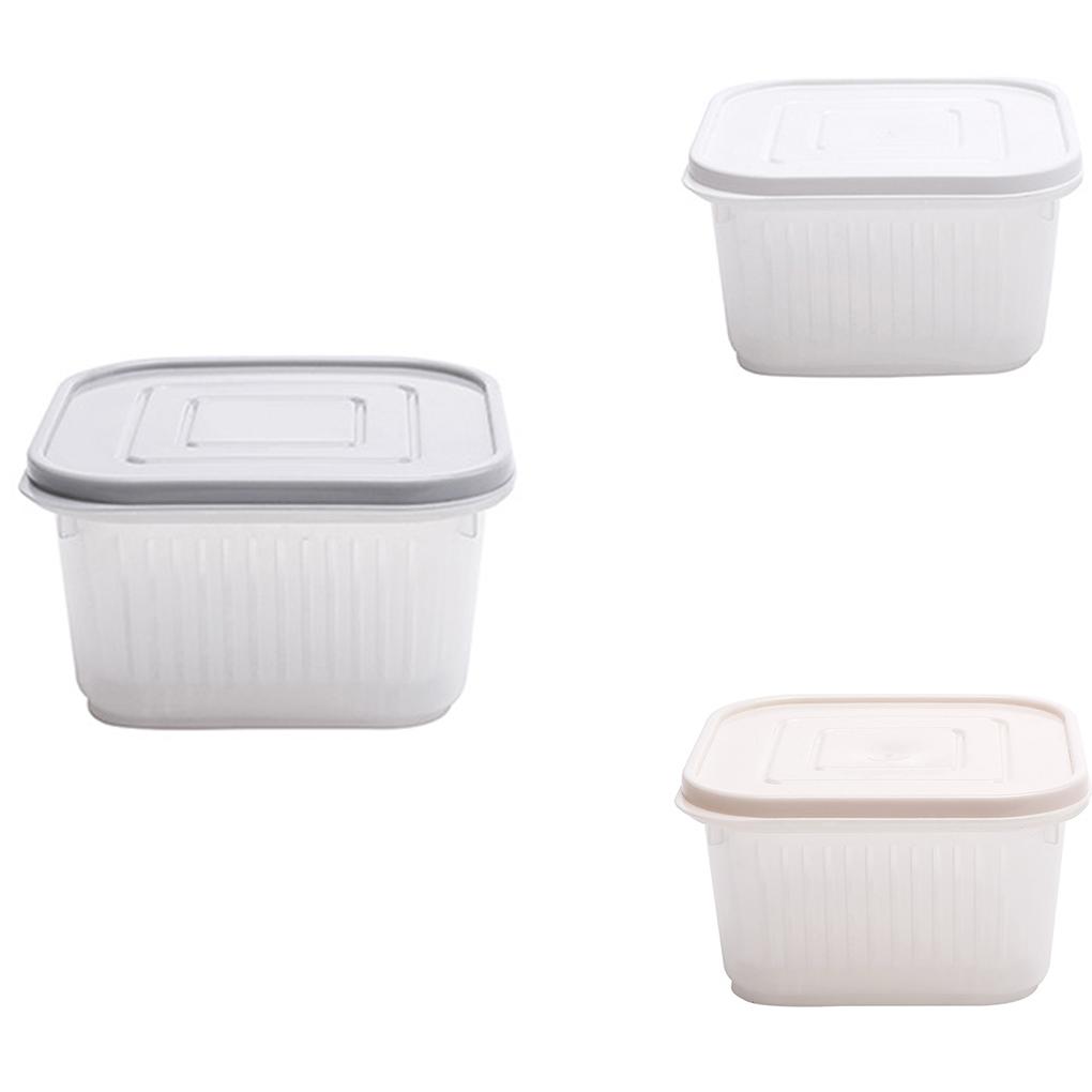 Round Drain Sealed Crisper Ginger Garlic Onion Food Fridge Kitchen Storage Box
