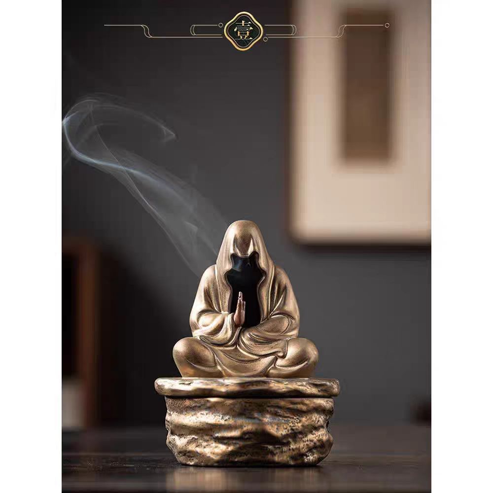 1 Stück Formloser Buddha Meditation Keramik Mönch Räucherhalter Brenner Haus Wohnzimmer Garten Teeraum Yogaraum Zen Dekoration