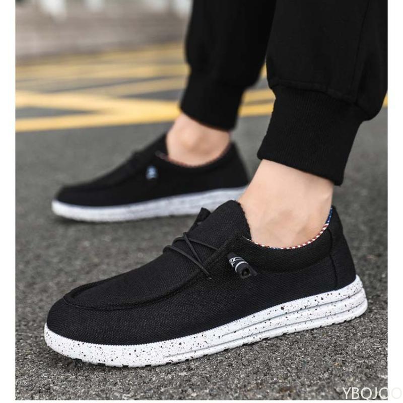 Fashion Fashionable casual trendy men's breathable lightweight lazy one foot on canvas shoes comfortable versatile flat shoes