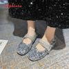 Aphixta 3CM Height Increasing Women Loafers Bling Crystal Cloth Flats Woman Casual Shoes Colorful Loafers Zapatos De Mujer