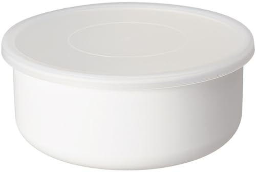 

Контейнер для хранения Nodahoro эмалированный термостойкий круглый 19 см, белая серия, сделано в Японии, RD-19