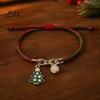 Christmas Party Favors Bracelets, Red Green String Bracelet, Adjustable Charm Bracelet Novelty Decorations with Glow in The Dark Bead for Women Girls