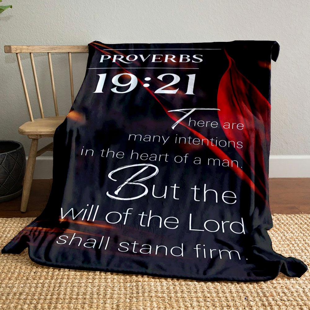 Proverbs 19:21 Printed Blanket  Printed Blanket for Living Room Bed Couch lunch break Soft Cozy Blanket for Friend s festival Gift 80cm x 120cm