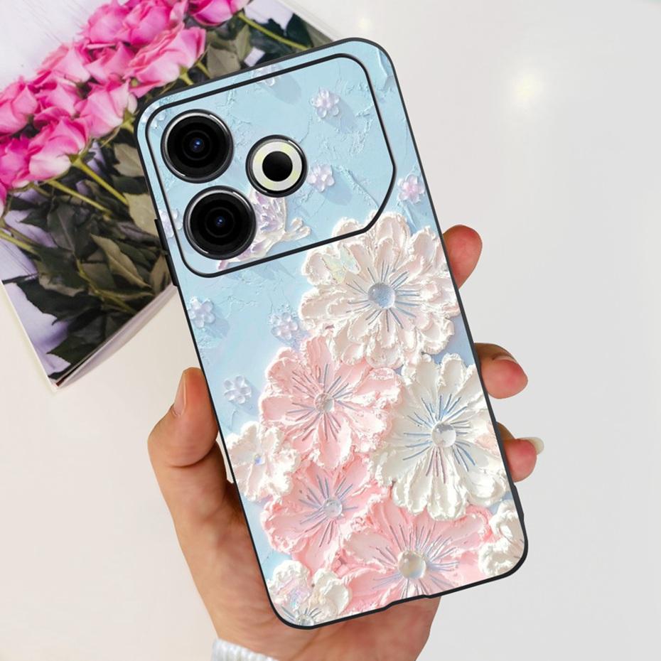 2024 Fashion Case For Tecno Pova 6 Neo Black Silicone Soft TPU Back Cover For Tecno Pova 6Neo 4G Phone Cases
