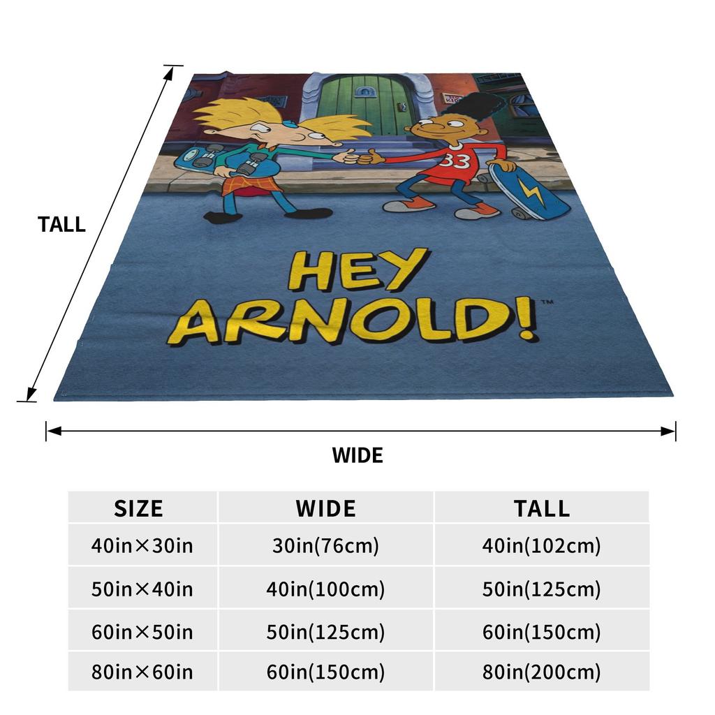 Hey Arnold Adventures Anime Drama Blanket Multi-size Soft Fuzzy Plush Throw Blankets for Sofa Couch and Bed