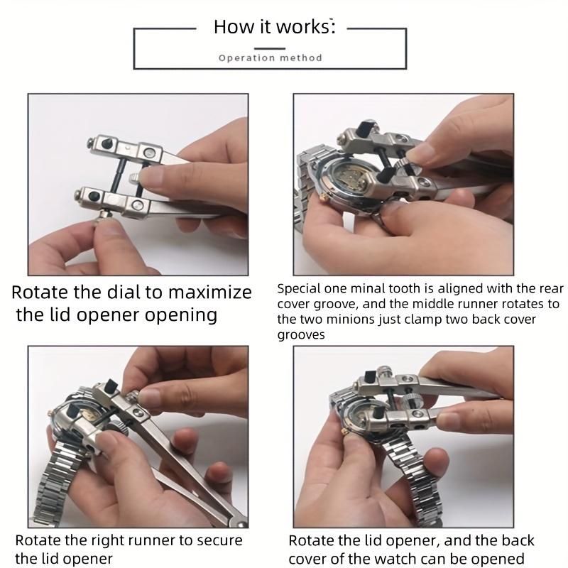 1pc High Manganese Steel V-Shaped Watch Case Opener for Battery Replacement & Repair Tool