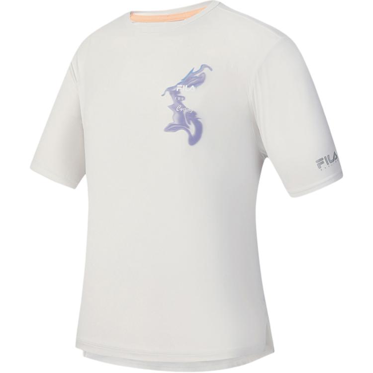 

New FILA CYCLING SS25 Drop Shoulder Sleeve T Shirt Women s Light Mist Gray GY A11W528102F-GY 170/88A/L