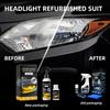 Vehicle Headlight Polish and Protective Restoration Kit, Lens Appearance Care with Pump Mist, Sponge and Microfiber-Style Cloth for Daily Use