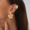 Bohemian-Style 4pcs Starfish Earrings Set Summer Beach Vacation Ear Clip Jewelry Party Gift Metal Star Flower Stud Earring