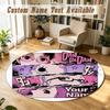 Dandadan Personalized Round Rug Support Custom Name, Soft Home Decor Mat