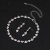 Elegant Sparkle Fashion Necklace, Earrings & Bracelet Set for Brides - Women's Rhinestone Jewelry 3-Piece Collection.