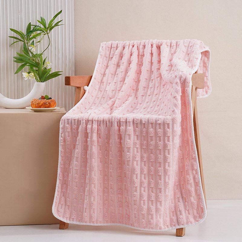 Soft Bamboo Coral Fleece Bath Towel - Thick, Absorbent, and Skin-Friendly
