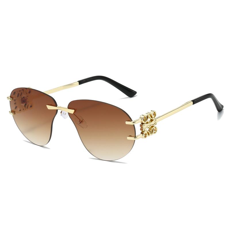 Oversized Pilot Sunglasses Men Trendy Fashion Vintage Rimless Brand Sun Glasses Women Outdoor Male Driving UV400 Eyewear