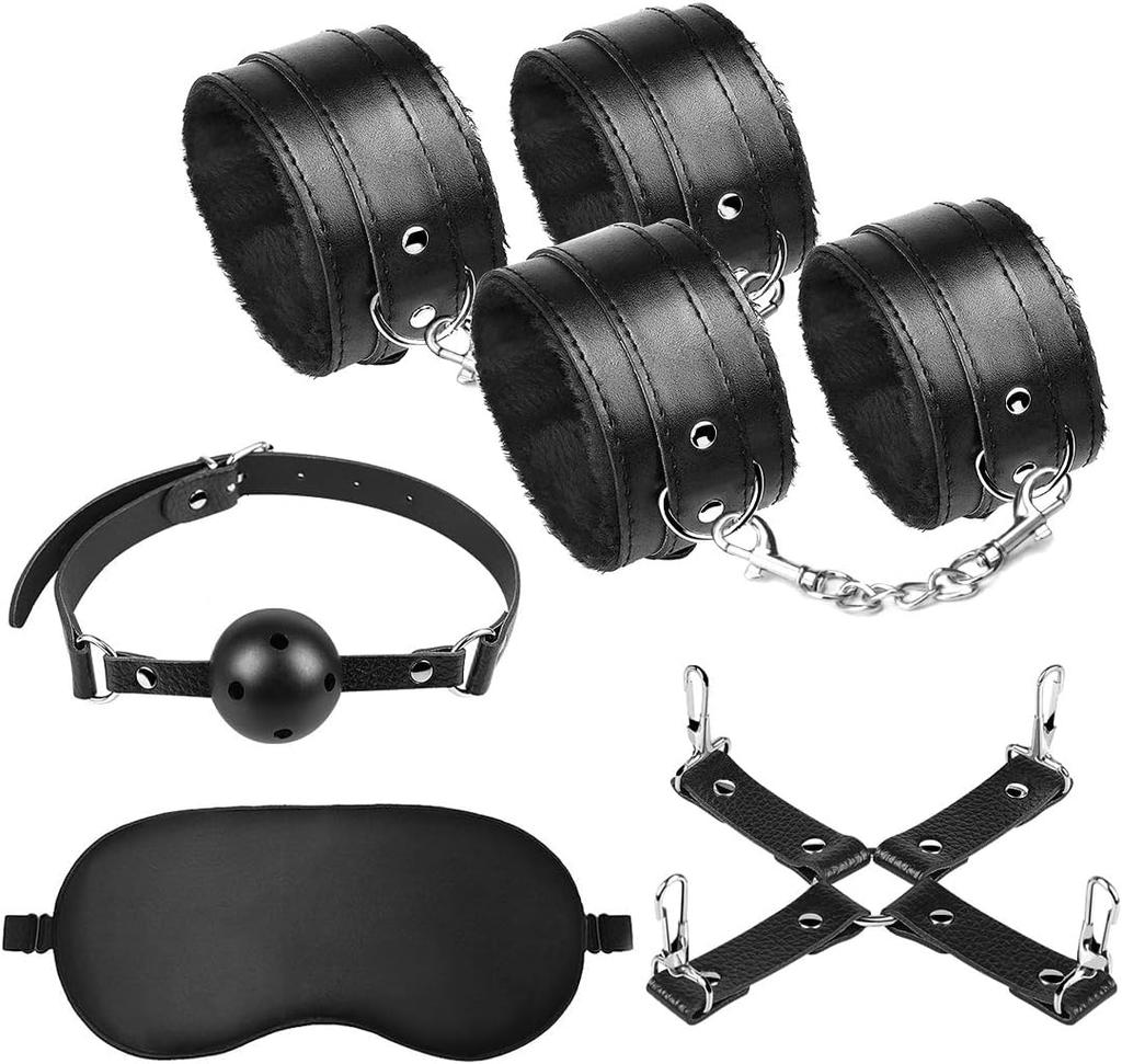 Sexyhot SM Restraint Leg Gag SM Limb Adjustable SM Set Set, Shackles, Shackles, Ball, Cross-shaped Shackles, Blindfold, Restraints, Restraints, Tying,