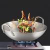 Stainless Steel Wok Pan Home Garden Non-stick Skillet Thicken Pan Gas Stoves Cooking Pot Cauldron Cast Iron For Kitchen