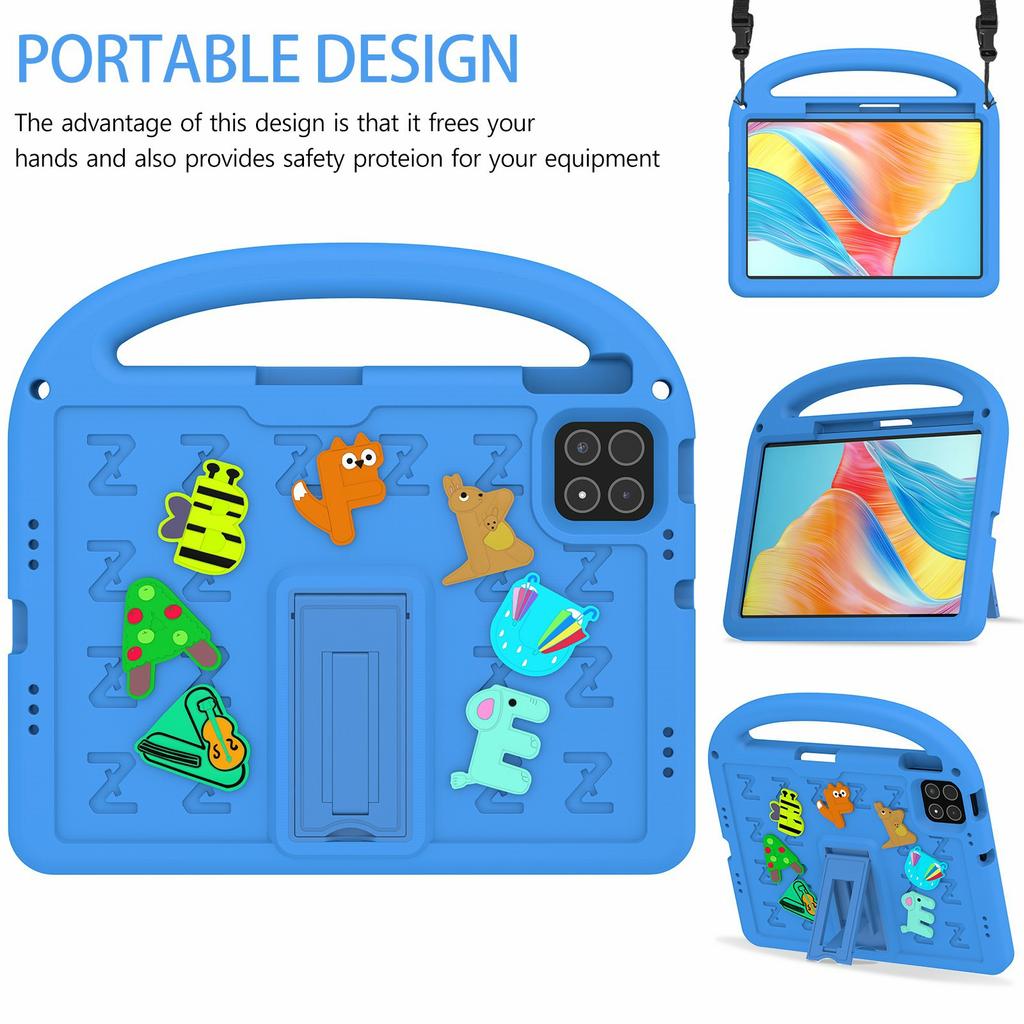 For Xiaomi Poco Pad X1/Pad 8 Pro/Pad 8/Pad 7 Pro/Pad 7 Kickstand Case Cartoon Design Anti-Drop EVA+PC Tablet Cover with Strap for Kids