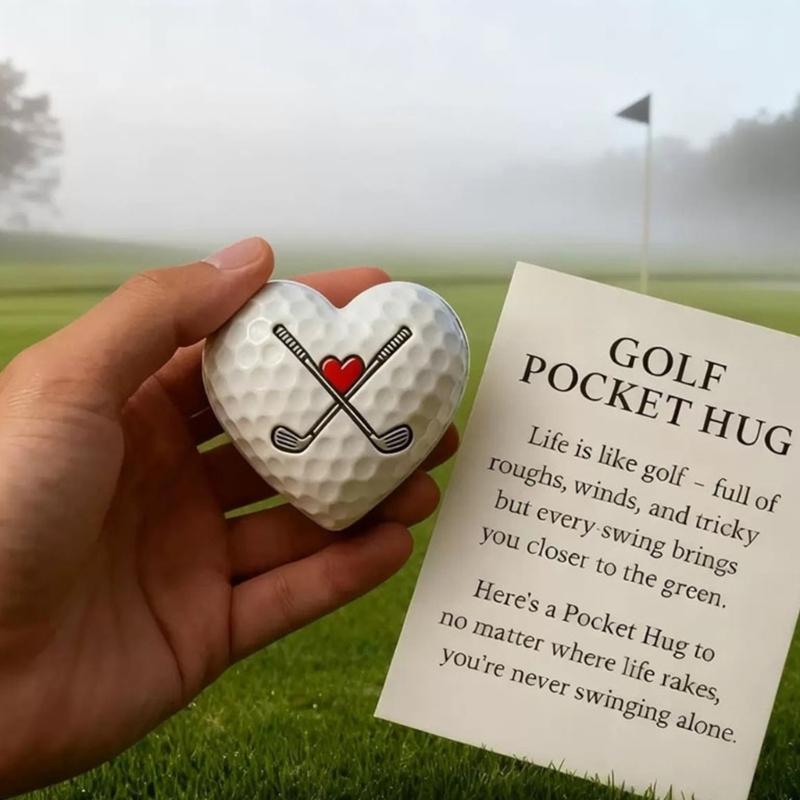 Motivational Golf Pocket Charm Heart Shape Resin Tokens For Player Unique Ball Marker With Life Note