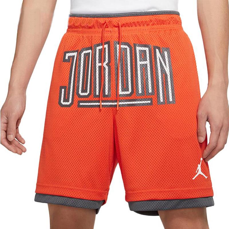 Jordan Mesh Breathable Basketball Shorts Men Bottoms Orange DX6601-869