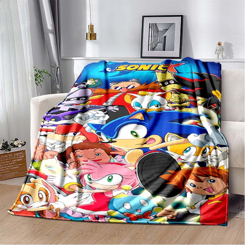 2026 New S-Sonic H-Hedgehog Flannel Blanket for Winter Warmth, Soft Sofa Cover, Bedding, Draped Blanket, Boys and Girls Gifts
