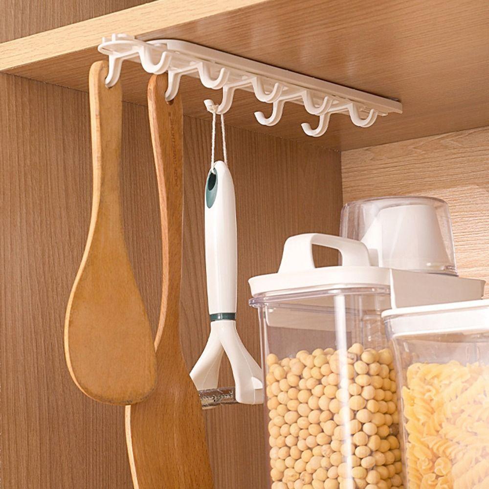 

Retractable Cabinet Storage Rack Slide Inverted Hook New Sticky Hooks