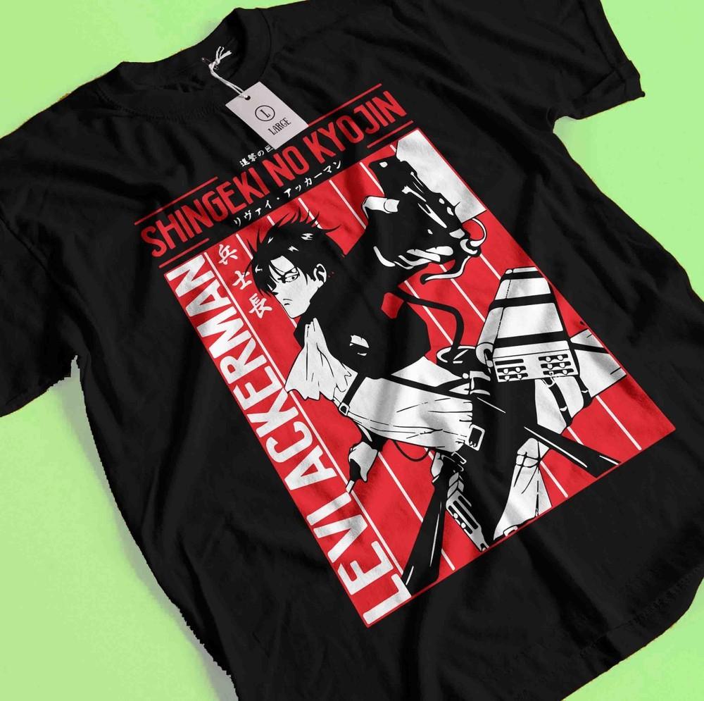 

Футболка Атака Титанов Эрен Микаса Футболка Леви Футболка AOT Эрвин Ханге Армин Футболка L