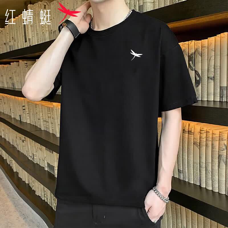 RED DRAGONFLY Men s Pure Cotton Breathable Crew Neck T-Shirt S чёрный