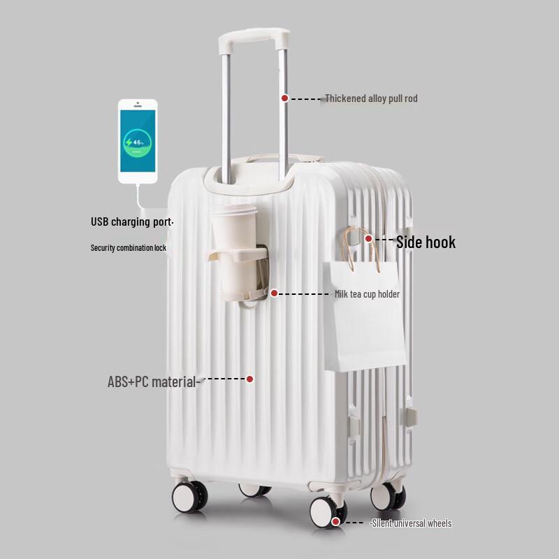 Li Shen Durable Travel Luggage with Cup Holder