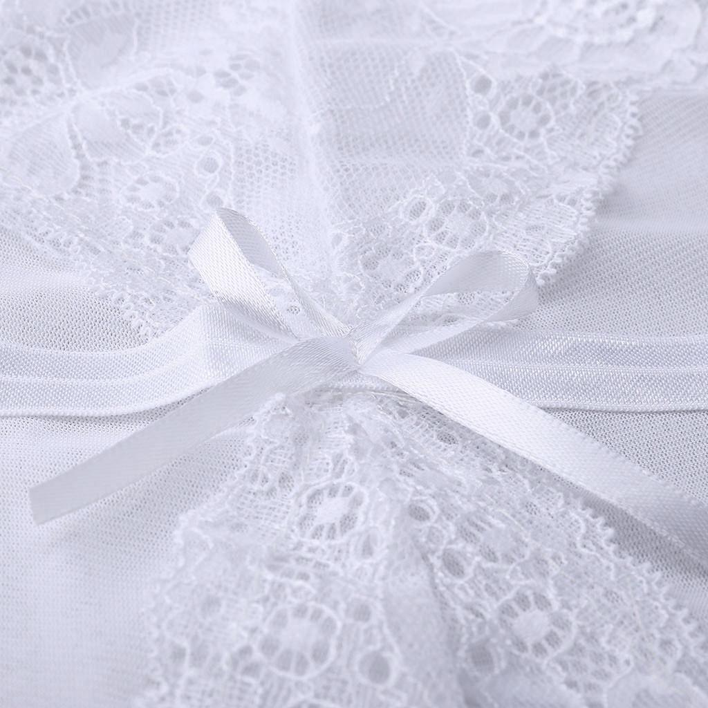 Women Lingerie Set White Bustier Corset Sexy Girdle Waist Cincher With Thong Sexy Perspective White Erotic Underwear Baby Doll