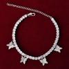 Aokaishen Butterfly Tennis Link Chain Anklet for Women Gold Color Charms Hip Hop Foot Jewelry Bracelet On The Leg