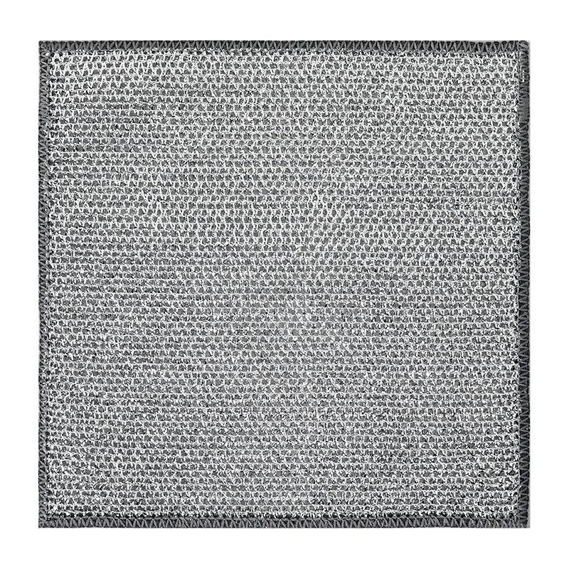 Double-Sided Steel Wire Dishwashing Cloth - Non-Oily, Cross-Woven, Silver Wire Cleaning Rag