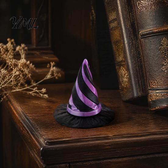 Spiral Witch Hat 3D Printed Passthrough Fidget Toy, Halloween Spooky Party Supplies Sensory Stress Relief Toy for Kids Adults, Favors Festive