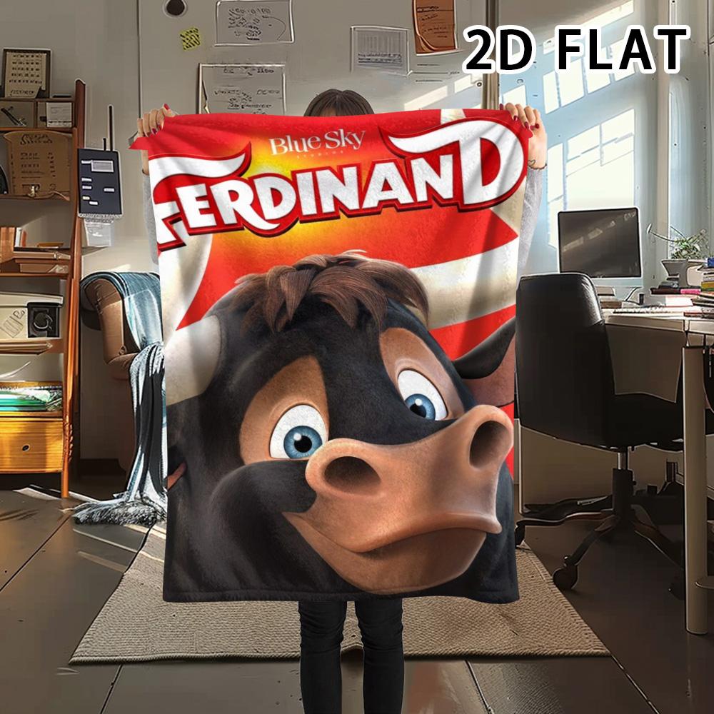 1 Stück Ferdinand-Print Flanelldecke, Hohe Qualität, Bequem für alle Jahreszeiten, Heimdekoration, Wärme und Komfort, Perfekt für Weihnachtsgeschenke