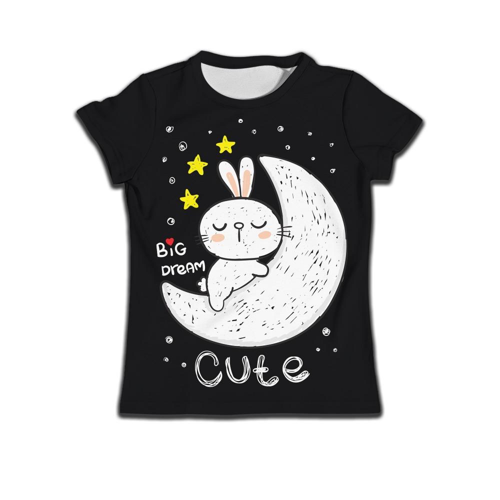 Boys and children's short sleeved T-shirt, girls' dinosaur paradise pattern shirt, girls' project cartoon blue baby boy clothing