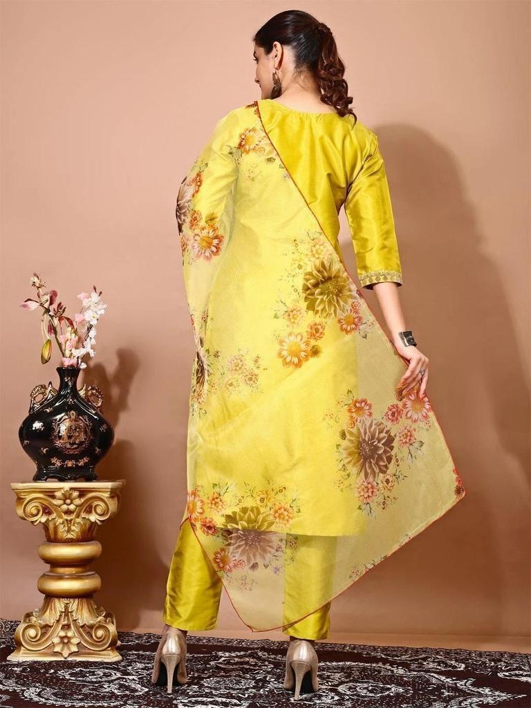 Indian Bollywood Kurti Salwar Suit Women Party Wear Kurta Pant Dupatta Set Dress