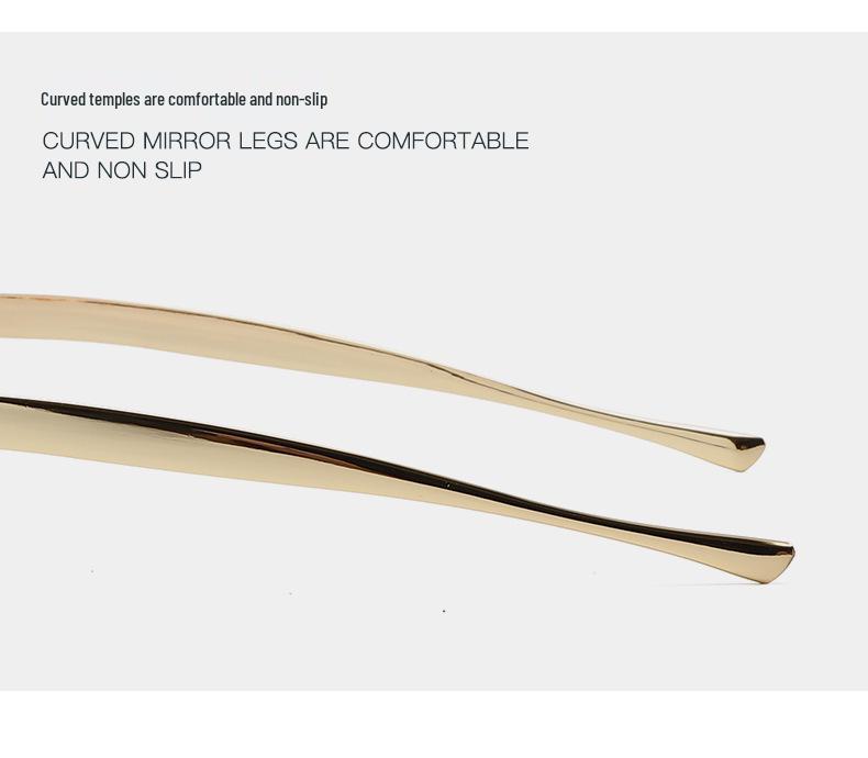 European & American Oval Frame Sunglasses - Fashionable Metal Design, High-End Runway Style