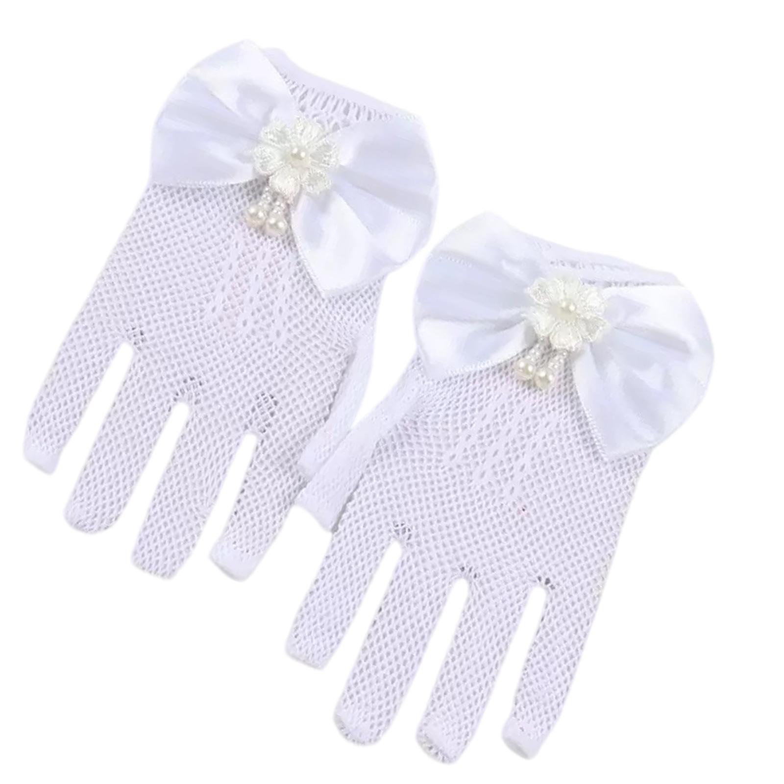 

Elegant Lace Gloves for Children Perfect for Costume and Stage Performances Formal Event Handwear Party Accessories 1 белый