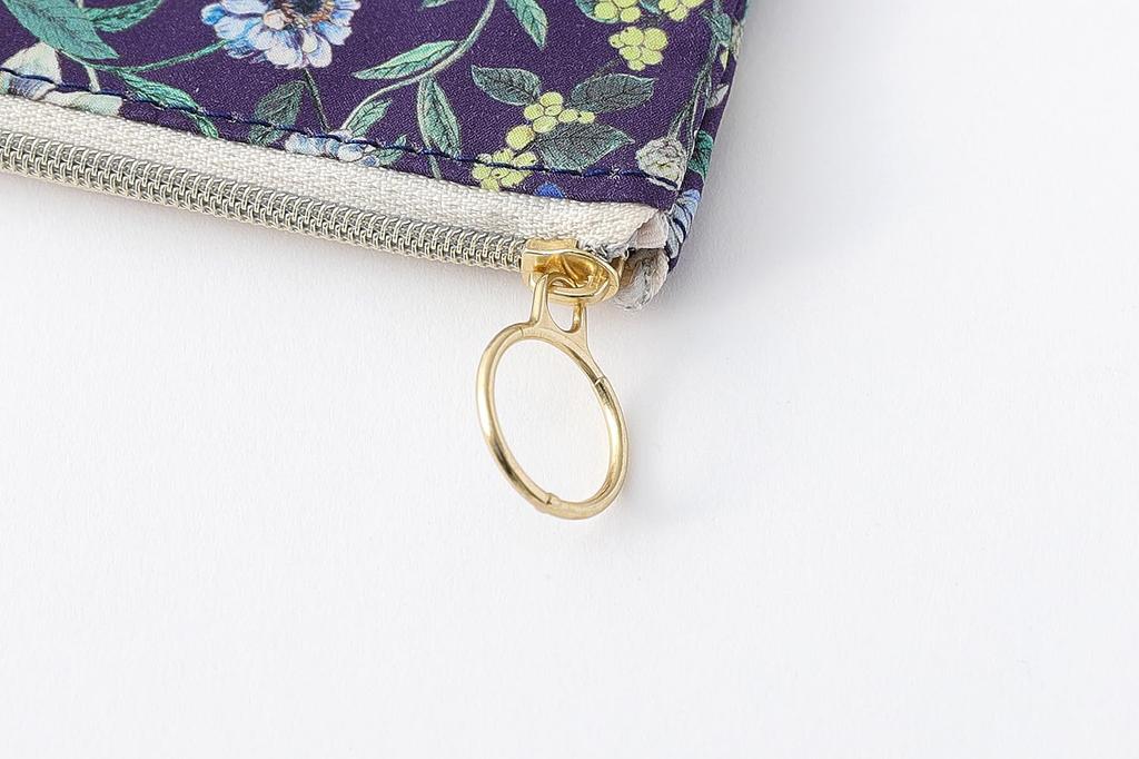 DDintex FLORET LONDON 2-Side Pouch, Megumi, Navy, 13 x 13.5cm [Liberty Print]