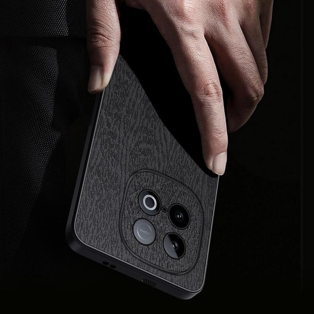 For Vivo iQOO Z10 Turbo 5G Case Wood Texture PU Leather Coated PC TPU Phone Cover