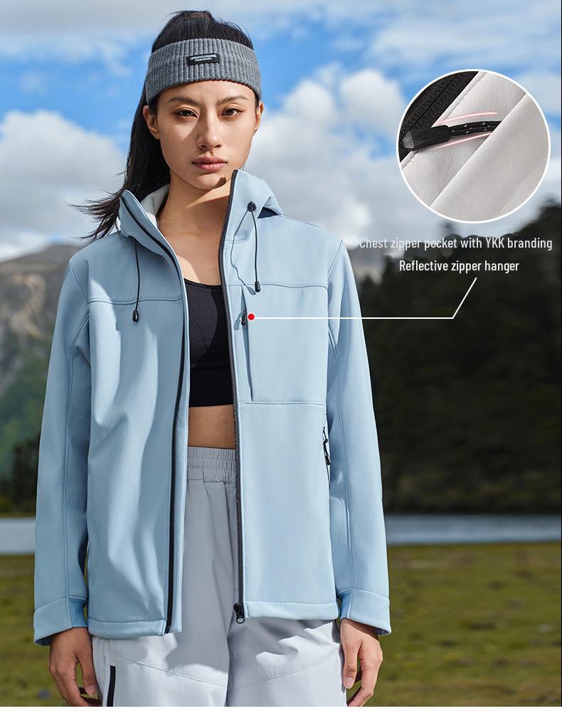 Men’s Windproof & Waterproof Velvet Hooded Jacket for Autumn/Winter - Trendy Soft Shell Couple Design
