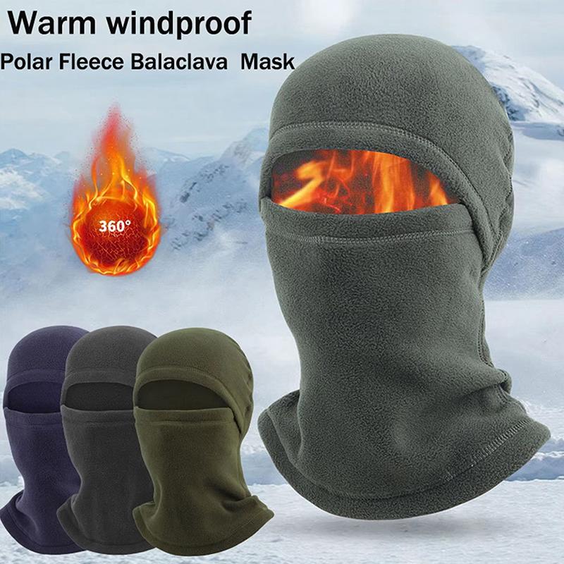 Winter Thermal Fleece Motorcycle Balaclava Full Face Mask Cycling Hood Sports Running Neck Warmer Men Women'S Cover Hat