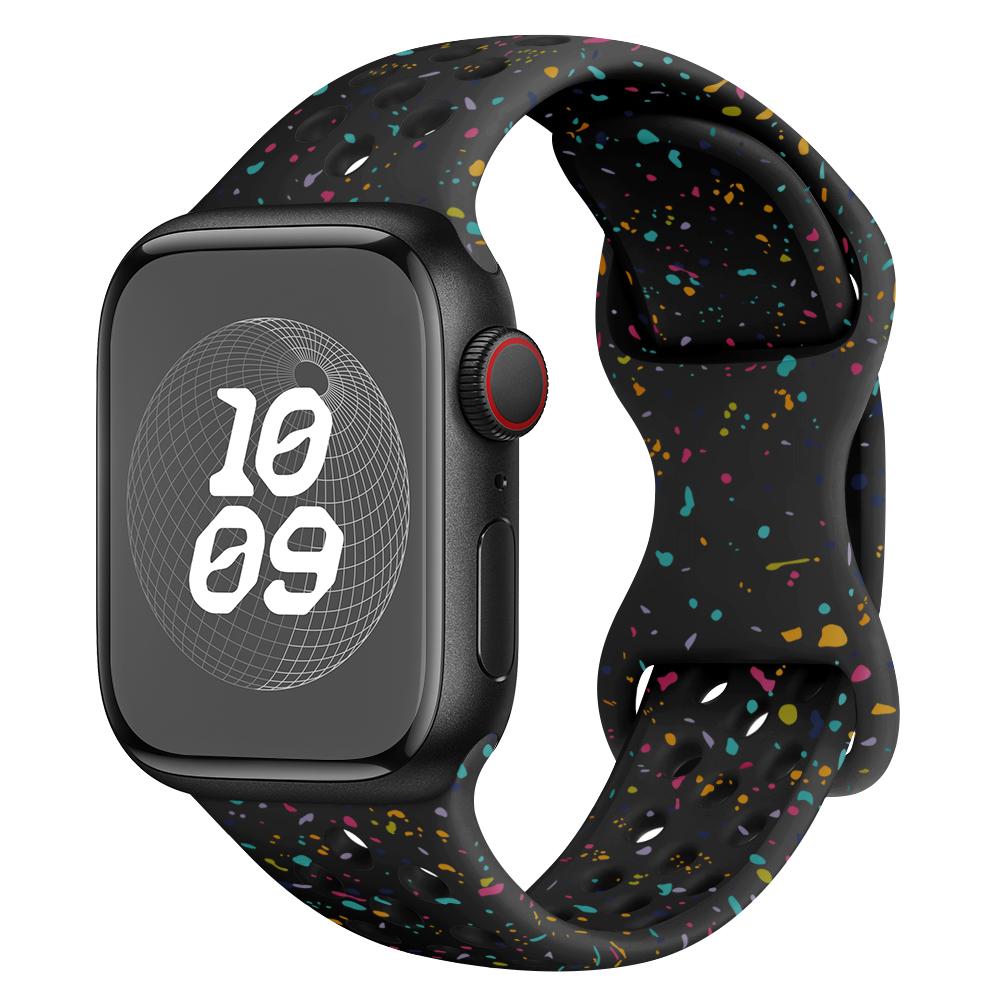 Original Silikonarmband für Apple Watch Band 44mm 45 46 40 41 38 42mm Armband Atmungsaktiv iwatch Serie 10 9 8 SE 7 6 Ultra 2 49mm