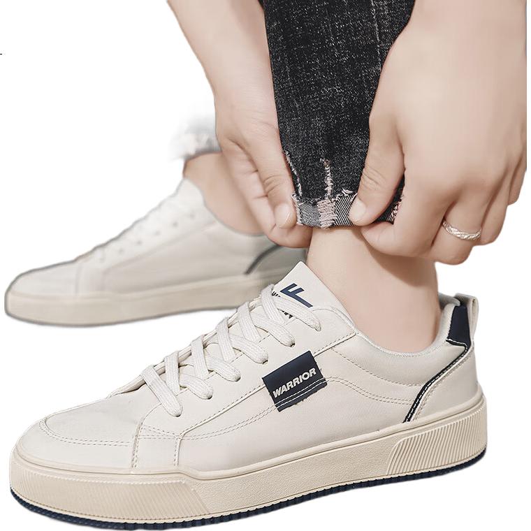 Huili Official Men's Shoes, Thin And Fashionable 2025 Sneakers, Classic Versatile Footwear for Men, Beige Deep Blue Color, Size 44