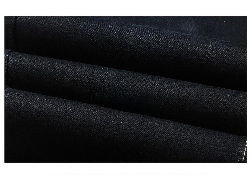 Černé elastické džíny Business Casual pro muže středního a staršího věku
