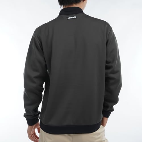 Admiral Golf ADMA492 Men's Logo Mock Neck Sweatshirt, Khaki