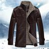 Cappotto Invernale Caldo Antivento Maschile Pelle Pile Giacca da Moto da Uomo Giacca in Ecopelle PU con Velluto Aggiunto Giacca Casual in Ecopelle