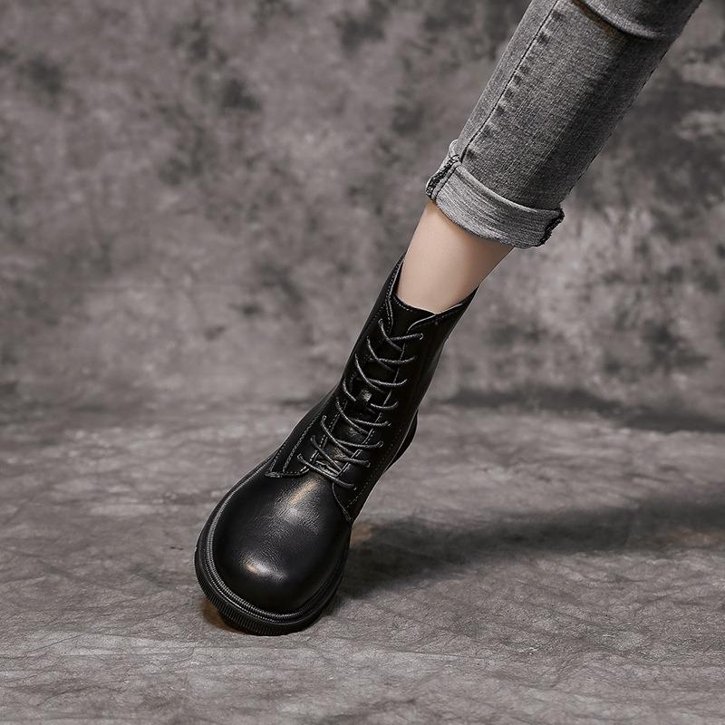 Black Martin boots women's zipper high-top autumn and winter waterproof casual shoes women's thick-soled trendy versatile boots