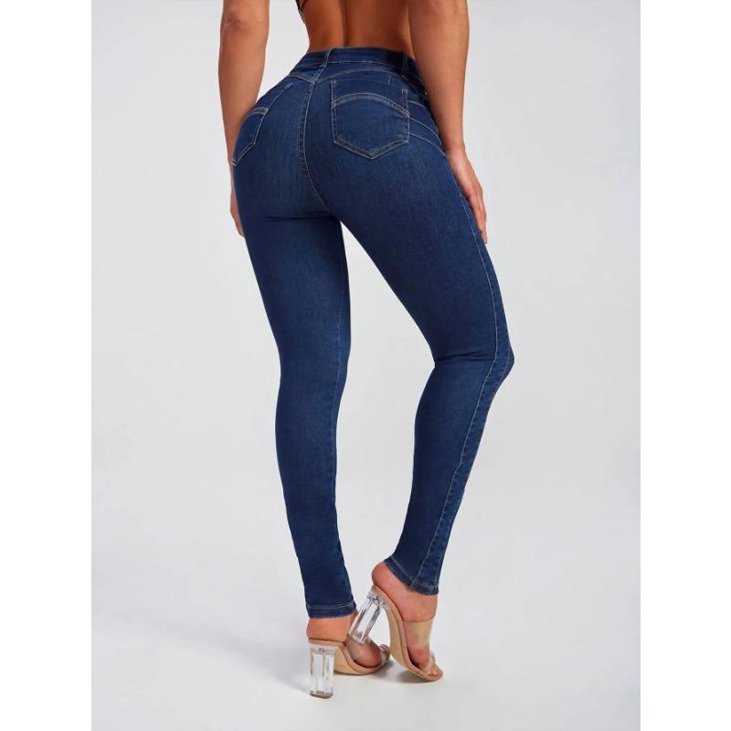 Blugi slim-fit stretch cu talie înaltă pentru femei